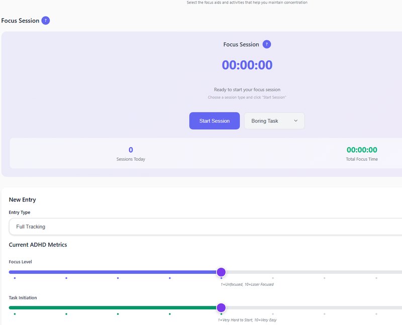 Focus Session Timer - ADHD productivity tracking